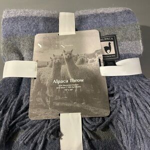 Alpaca Throw Blanket in Blue-Gray by